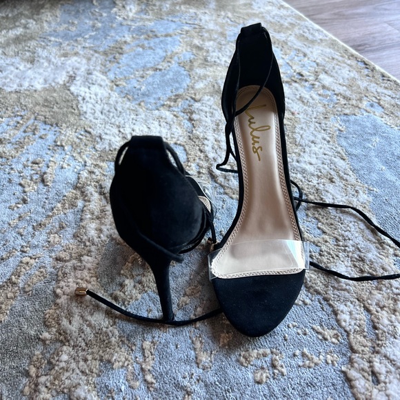 Lulus Shoes - Lulus Strappy Heel with clear toe strap size 9
